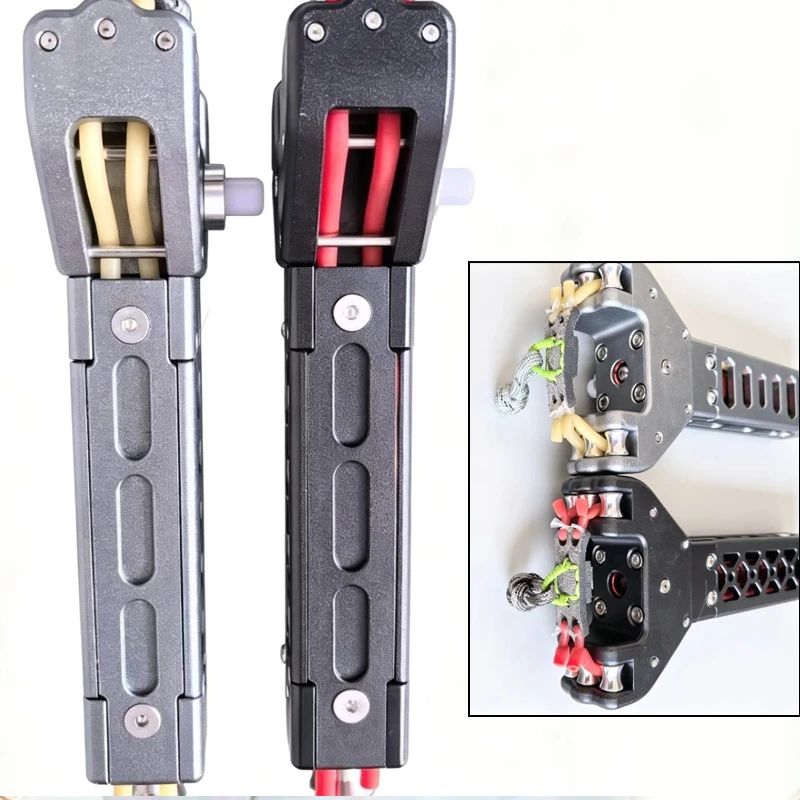 Outdoor Portable EDC Metal CNC Material Automatic Loading Rapid Fire Launch Toy Camping Hunting Shooting Tool