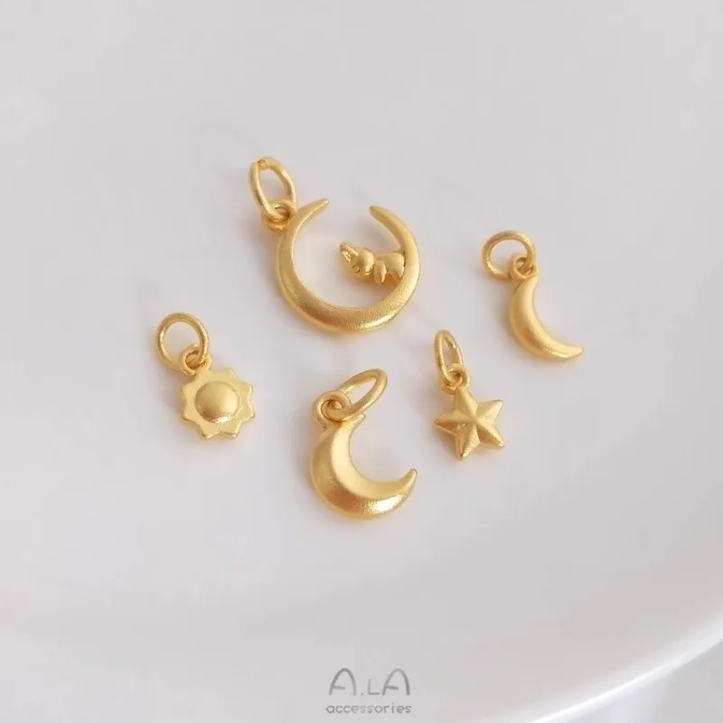 Color-preserving Sand Gold Sun Moon Stars Pendant Star Moon Guanghan Palace Rabbit Pendant DIY Bracelet Accessories Pendant