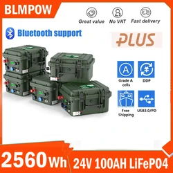 24V 100Ah LiFePO4 Battery 150Ah 120Ah Lithium Battery 25.6V Buletooth 8S 100A BMS 6000+ Cycles IP65 For RV Boat Solar EU No Tax