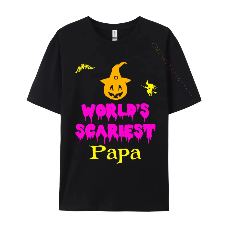 

World s Scariest Papa Halloween Costume Lazy Easy Men 2024 Popular Casual Tops Shirts All Cotton T-shirts Camisa