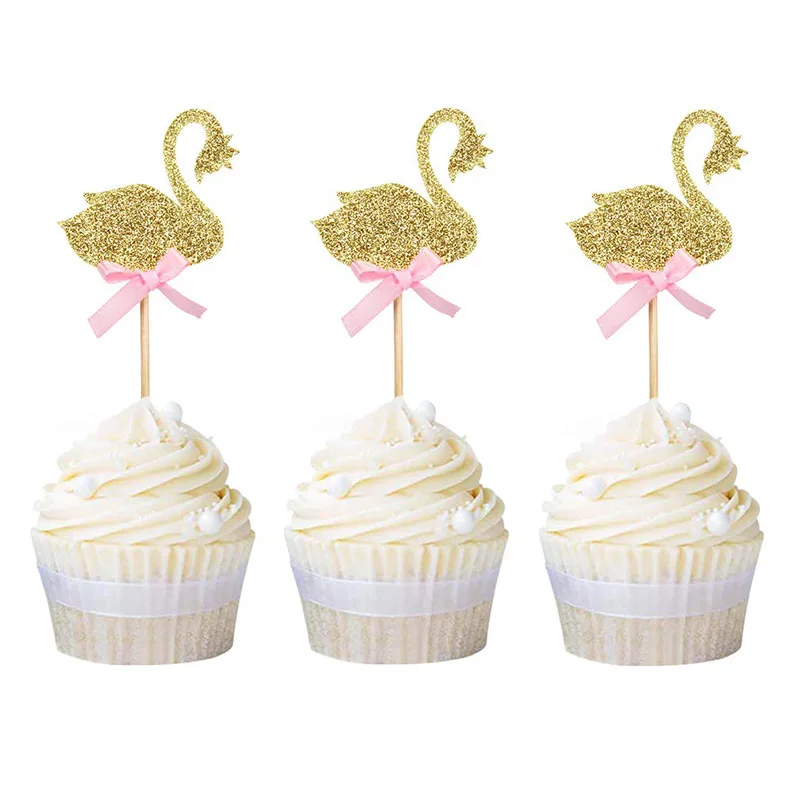 Swan Lake Cupcake Toppers Ballerina Cupcake Toppers Swan Cupcake Toppers Birthday Party Supplies