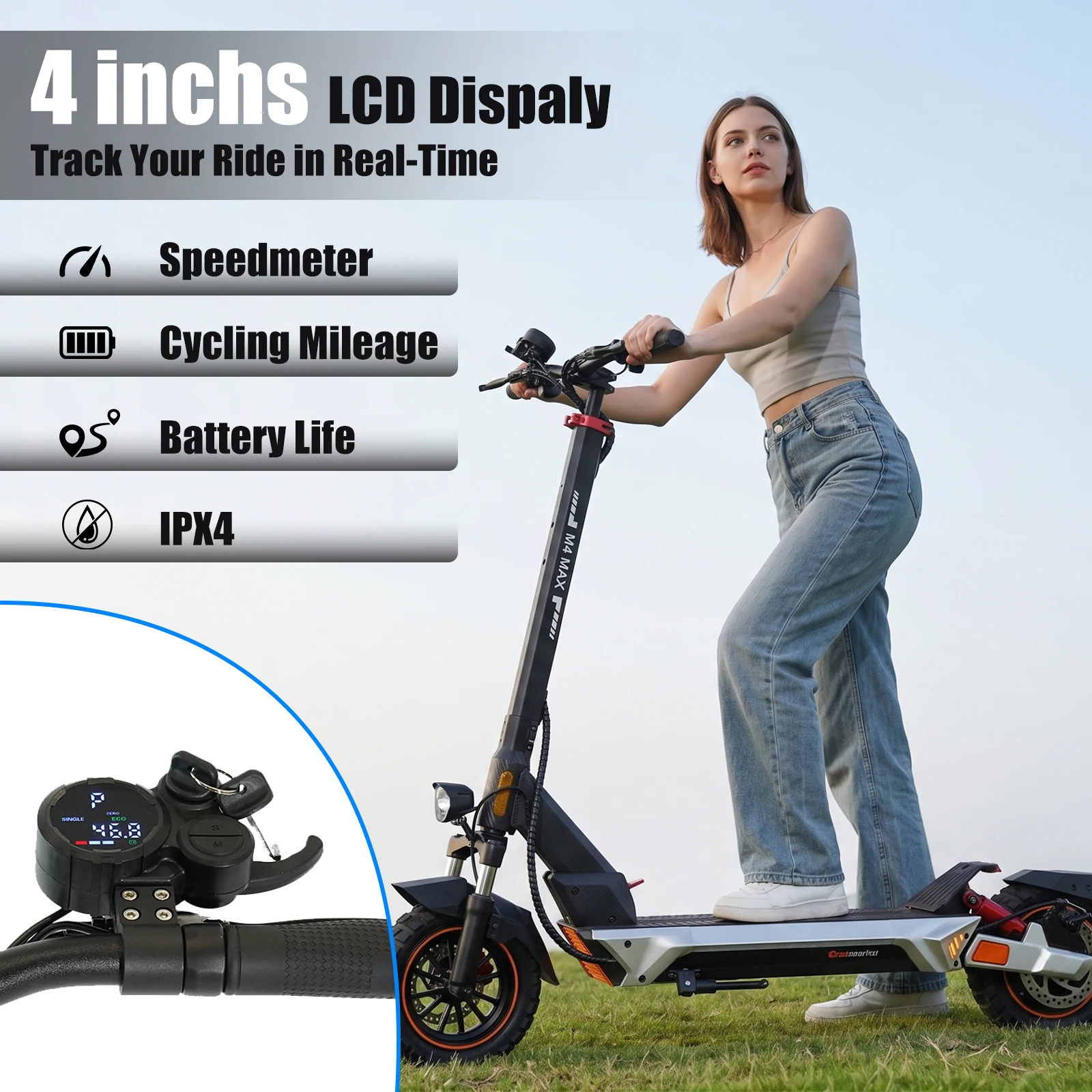 Electric Scooter for Adults 2000W Motor, 48V 20.8Ah Battery, 40 Miles Long Range, Foldable E Scooter, 10