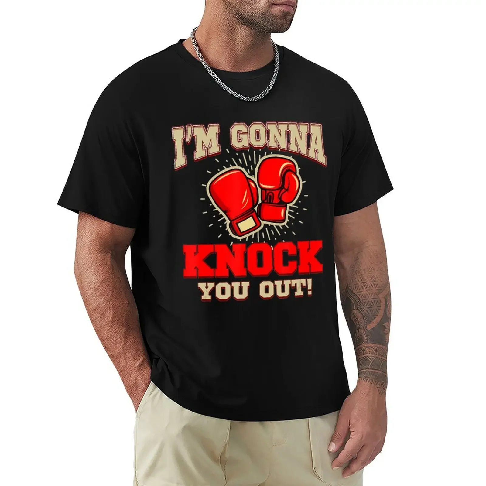 Kickboxing Im Gonna Knock You Out Kickbox Kickboxer T-Shirt graphic tee shirt cotton graphic tees mens fashion