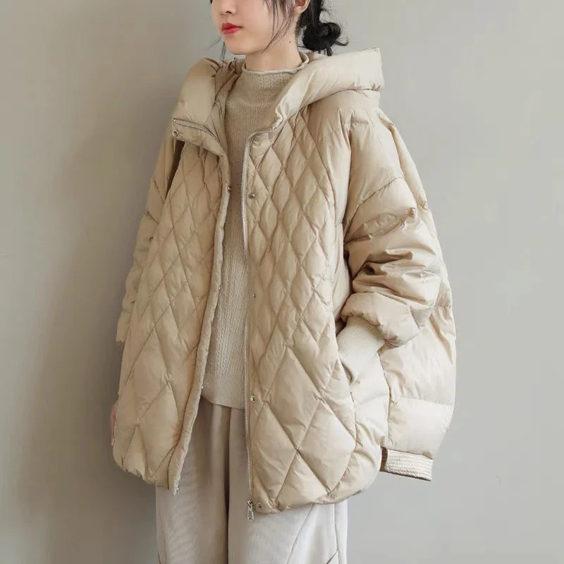 Leggero allentato caldo Casual piumino di cotone 2023 nuove donne autunno inverno sciolto con cappuccio caldo capispalla femminile parka soprabito