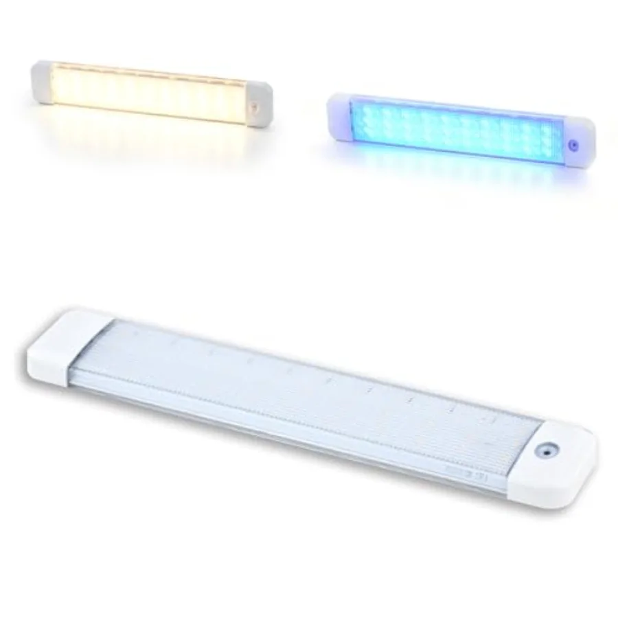 

Marine LED light 63 LED chips dual-color warm white and blue 10 30V interior light with touch switch 760-lumen ultra-bright wat