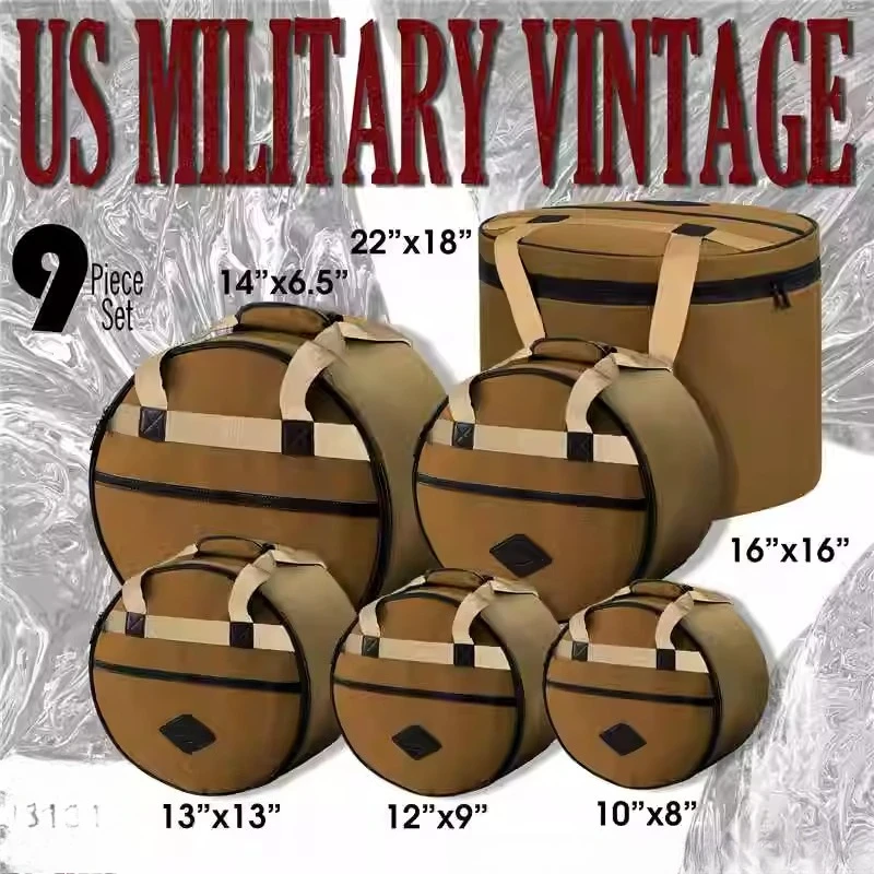 American Retro 6 Drum Set + Hardware + Drum Stick Full Set of 9 Pieces Set Bag