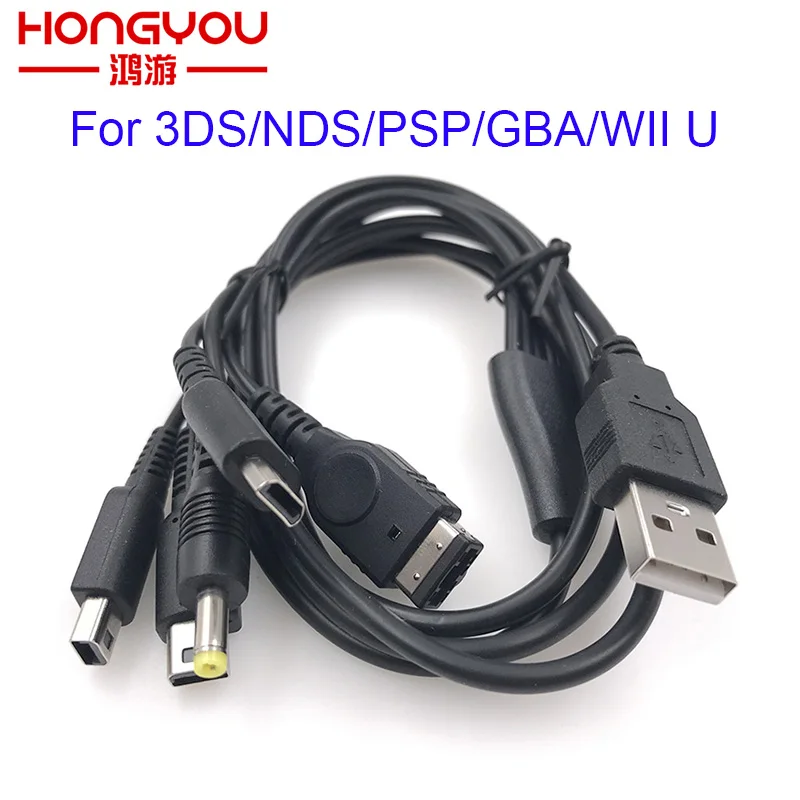 5 في 1 كابل شحن USB لنينتندو جديد 3DS Xl DS Lite Ndsi Ll Wii U كابل الشاحن لنينتندو GBA SP لسوني PSP 1000/2000