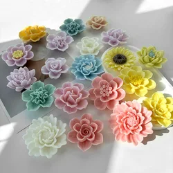 8-10cm Flower Silicone Candle Molds 3D Sunflower Peony Rose Chocolate Cake Cake Baking Mold DIY Soap Gypsum Resin Casting Tool