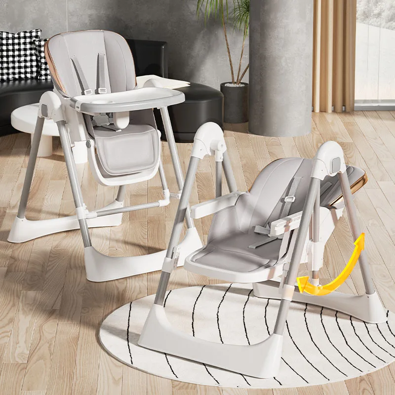 

Multi Functional Baby Dining Chair Adjustable Foldable 2-in-1 Baby Rocking Dining Chair and Children's Chair