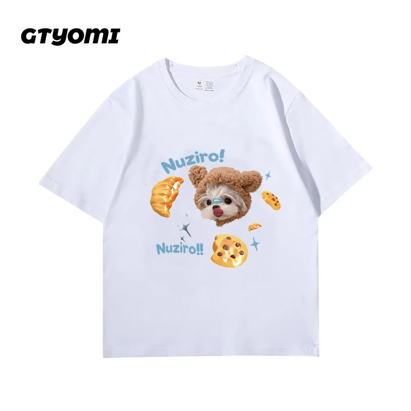 Retro Korean Cute Funny Cat Graphics  Short Sleeve Women Tshirts Summe Top  Loose Casual Oversized T-shirt Unisex Clothing