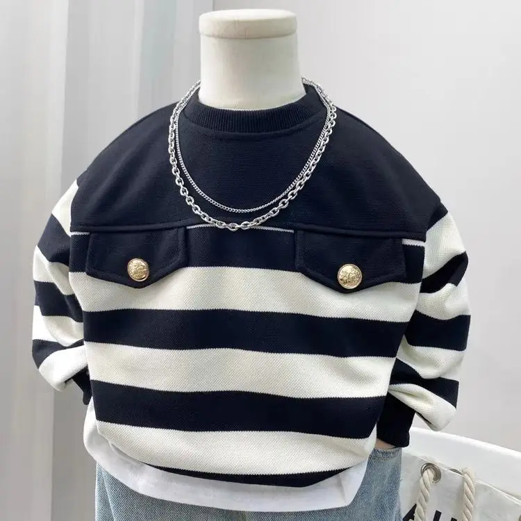

Boys' Sweatshirt Spring and Autumn 2026 New Children's Outfit Girls' Top Round Neck Clothing Style