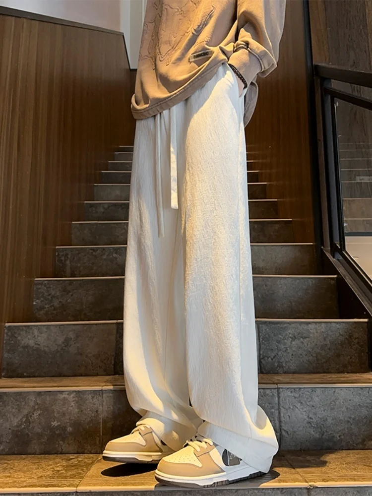 

Loose Casual Sport Pants for Men Spring New Sle Teenage Trendy Brand Textured Design Sense Loose Fit Straight Leg Pants