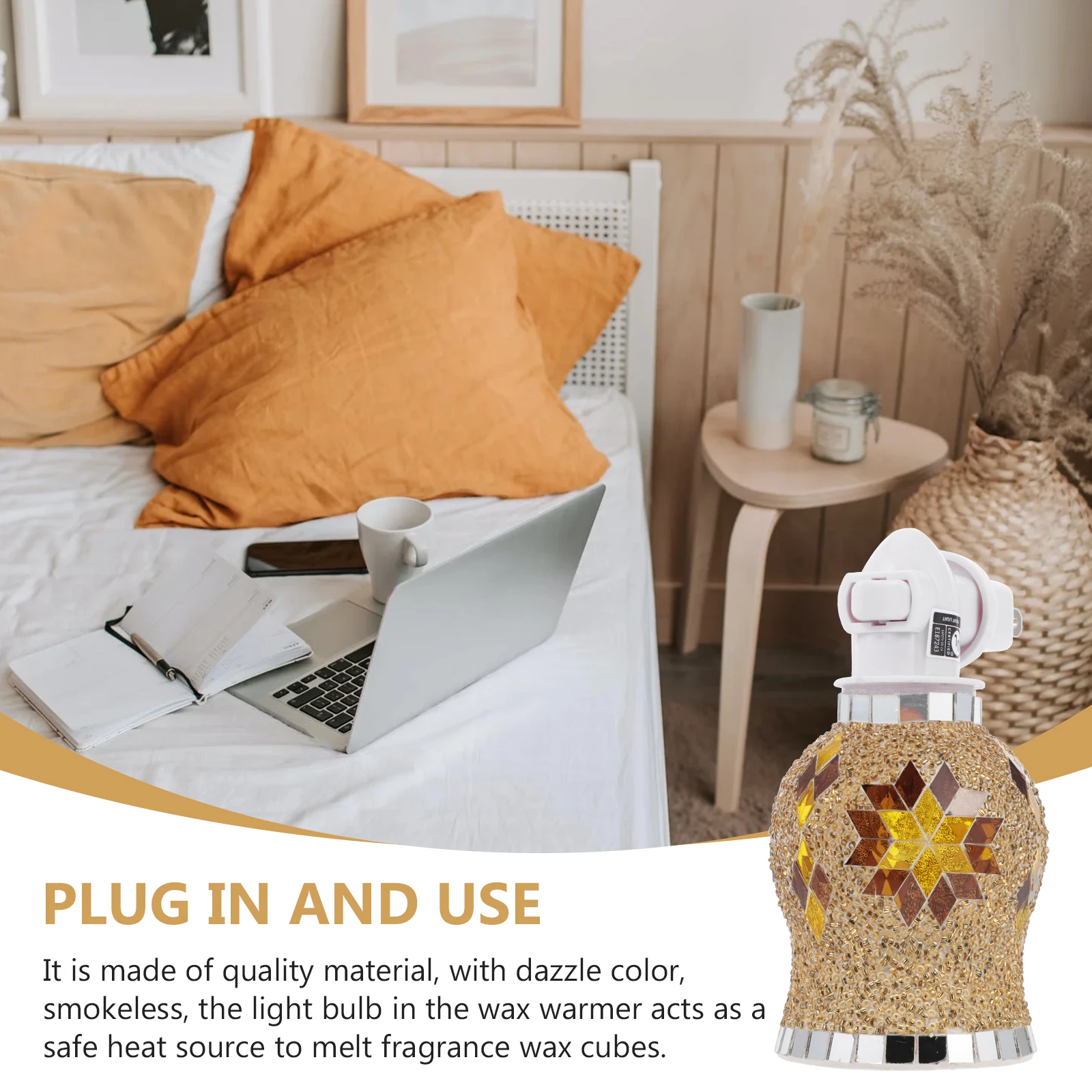 المنزل الشمع مصباح العطر ضوء الروائح الموقد لا النار سهلة الاستخدام المحمولة السرير ليلة مصباح عيد ميلاد هدية الكريسماس #1