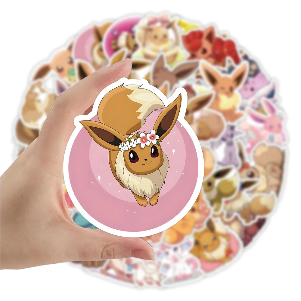 

10/30/50pcs Cute Pokemon Eevee Cartoon Stickers Anime Graffiti Decals Decoration DIY Laptop Phone Luggage Car Sticker Wholesale