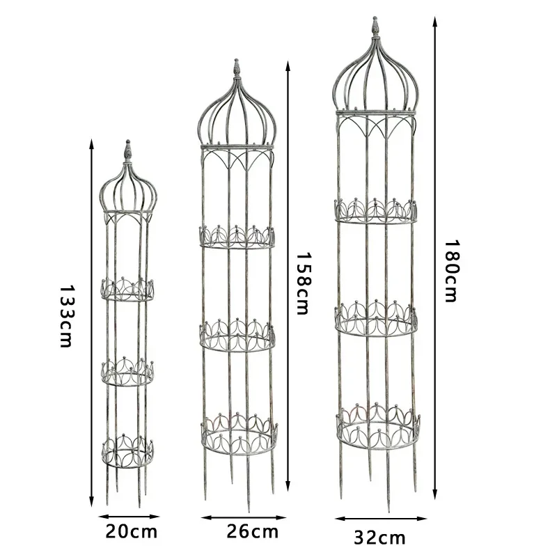 Retro outdoor wrought iron climbing flower stand clematis support frame courtyard garden climbing vine frame garden bracket