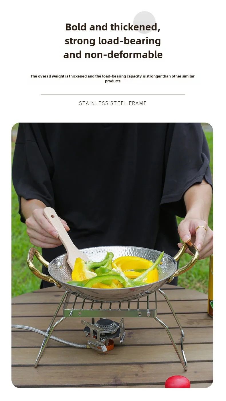 Edelstahl Klappbarer Lagerfeuer-Grill Tragbar Multifunktional Hohe Temperatur- und Korrosionsbeständigkeit Outdoor Camping Barbecue – Detail 8