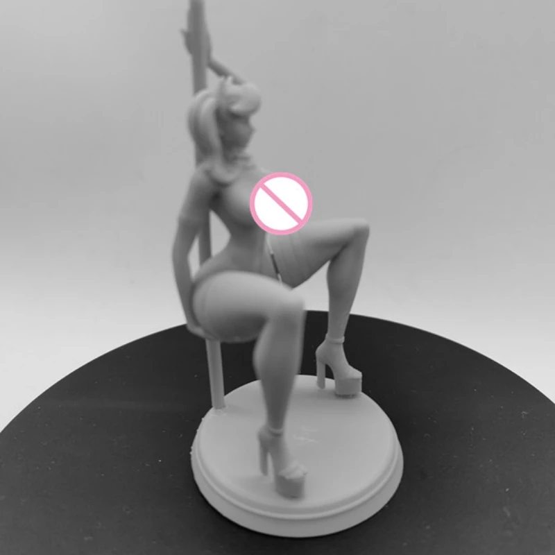 Resin Figures Girl Dancing Pole 1/24 Scale 75mm Vertical Height Assemble Miniatures Model Kit Unassembled and Unpainted Toys
