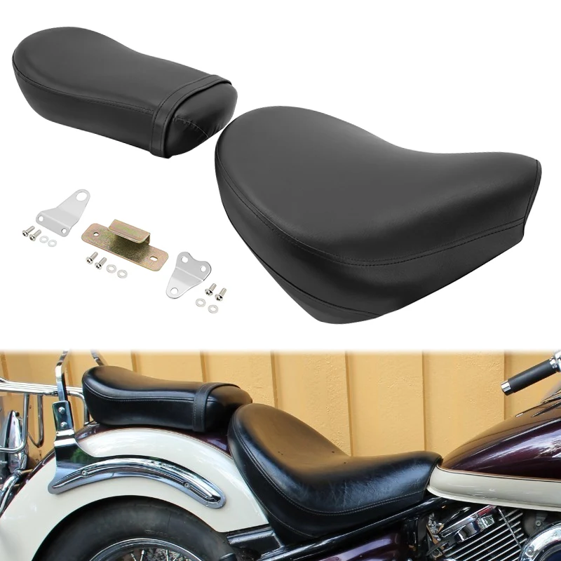 

Front Driver Seat Rear Passenger Cushion Fender Seat Tail Pillion Pad For Yamaha V Star 1100 XVS1100 Classic Custom 1999-2011