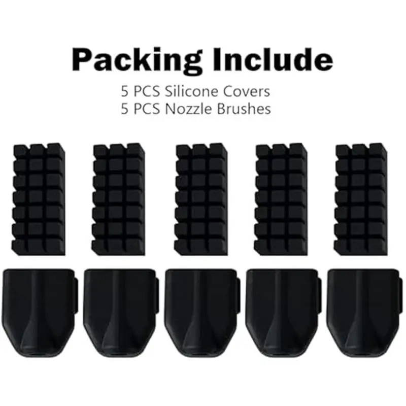A42Z-5PK Silicone Cover For Flashforge AD5X Heater Block Silicone Sock Sleeve And 5PK Silicone Nozzle Brush Cleaning Brush