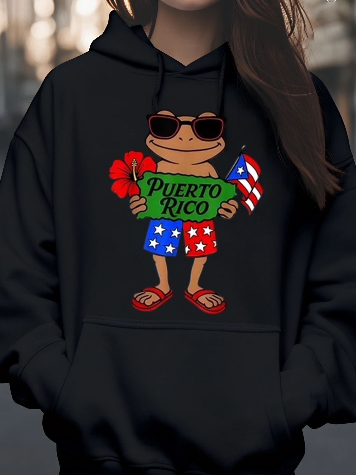 

Толстовка с принтом флага Пуэрто-Рико, летняя пляжная одежда, повседневная одежда унисекс