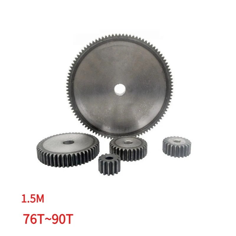 1.5M 45# Spur Gear 76T/77T/78T/79T/80T/81T/82T/83T~90Teeth Steel Material Cylindrical Gears For Transmission Accessories Part
