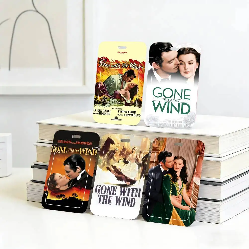 1pc Film G-Gone With The W-Wind ID Card Sleeve School Card Access ID Card Bus Meal Card Protective Sleeve Easy Push