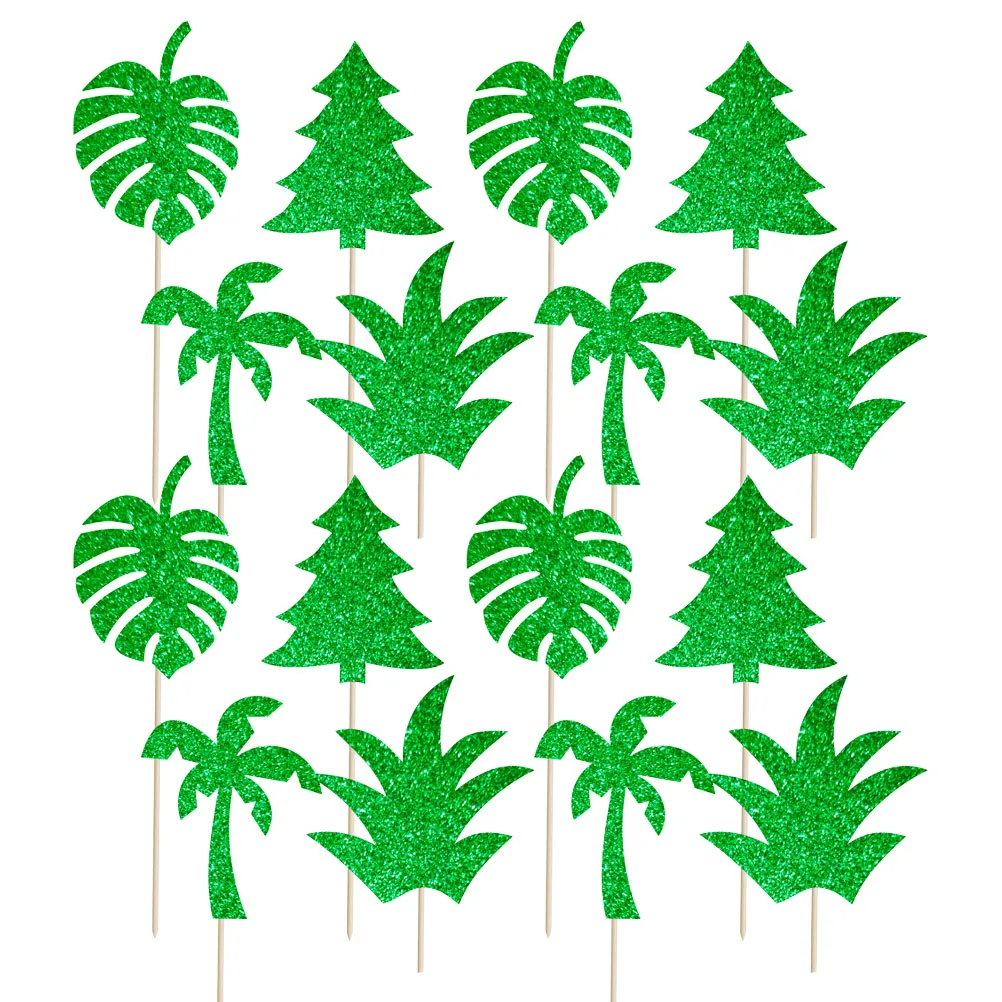 

24 Pcs Cake Insert Tropical Fruit Sign Pineapple Plant Topper Party Decorations Birthday Theme Cake ornaments Dessert