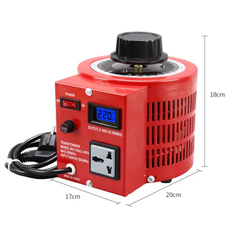2KW Single-phase voltage regulator 2000W input 220v adjustable 0-300V AC step-up and step-down power supply