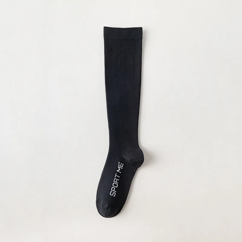 Long tube socks spring and summer fashionable striped letter sports socks casual fitness calf pressure socks