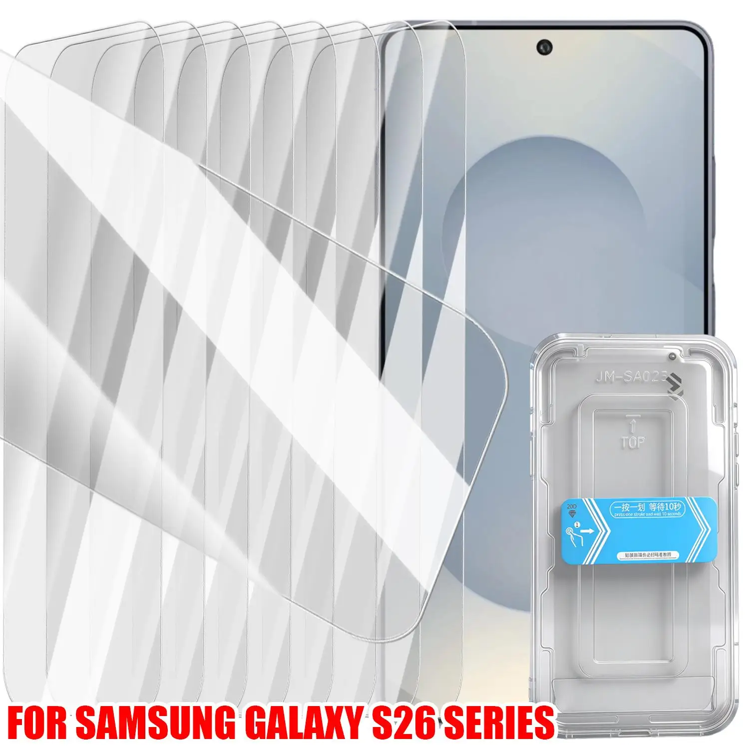 

Защитное стекло Full Cover для Samsung Galaxy S26, S26 Plus, S26 Ultra, твердость 9H, с инструментом для легкой установки
