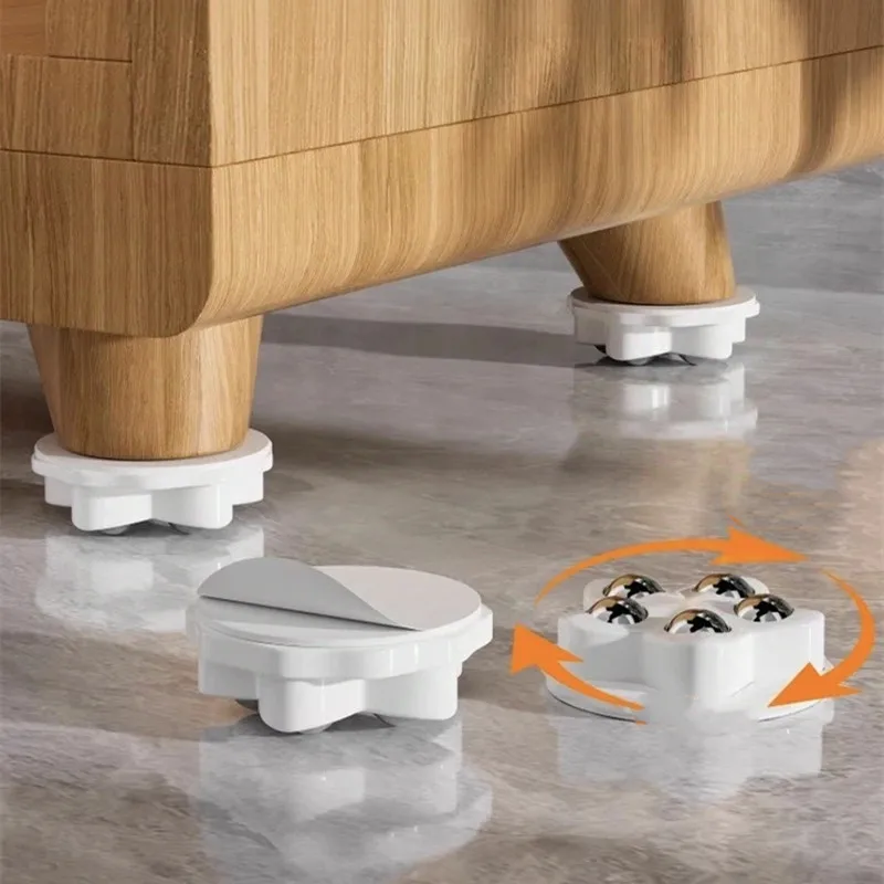 4Pcs Self Adhesive Caster Wheels Super Load-bearing 2/3/4/5 Beads Universal 360° Rotating Wheels For Home Appliances Storage Box