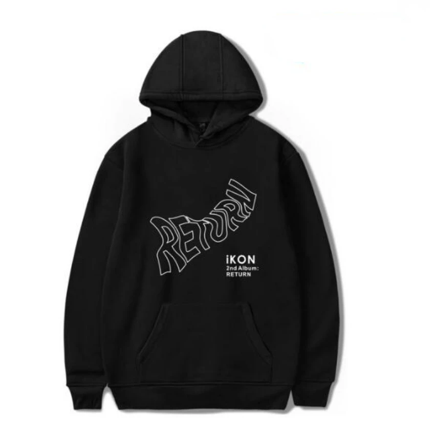 KPOP IKON 2nd Album Return Oversized Women/Men Hoodie Sweatshirt Streetwear Hip Hop Pullover Hooded Jacket K-POP Clothes