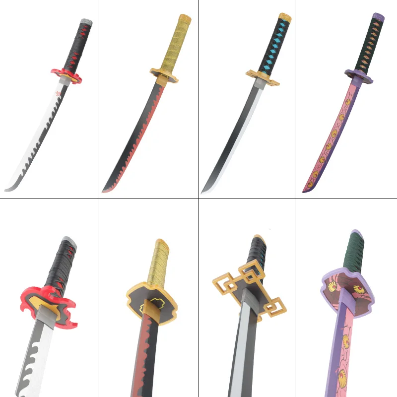 Anime Cosplay Katana Requisiten 60 cm/23,6 "Katana Giyuu Blau Sanemi Kyoujurou Spielzeug Schwerter Anime Hobby Sammlerstücke