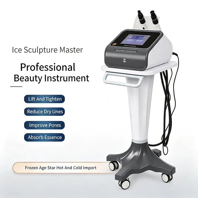 Ice Sculpture Master RF Facial Beauty Device Cold Hot Boost Skincare Nutrition Absorption Minimize Pores Skin Firming Machine