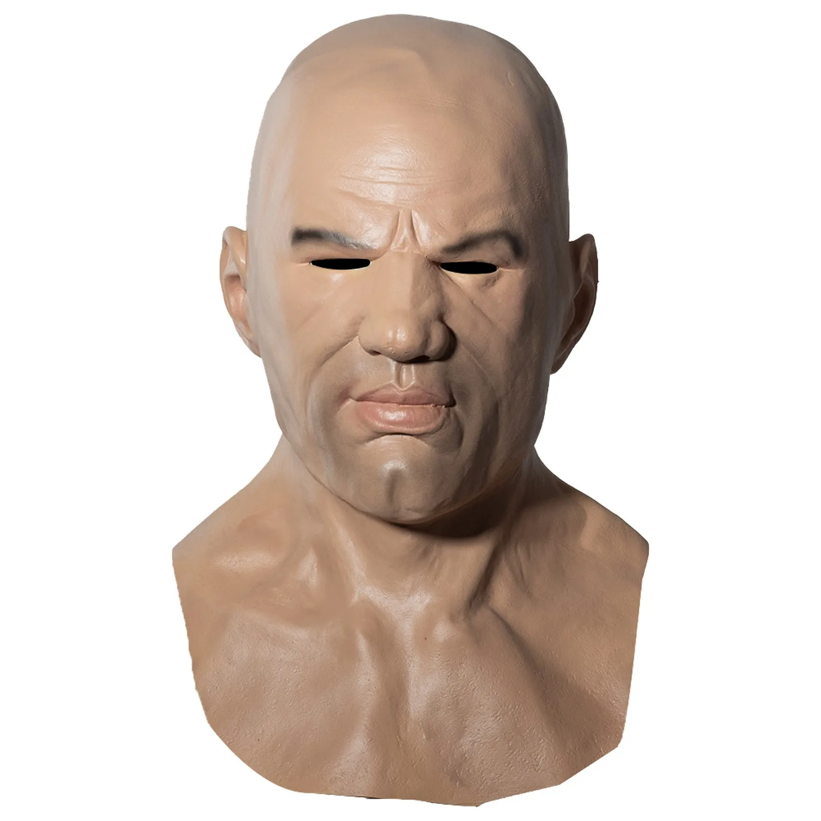 Jason Statham Mask Movie Cosplay Costume Full Head Latex Mask Halloween Carnival Party Bald Man Head Cover Prank Realistic Props