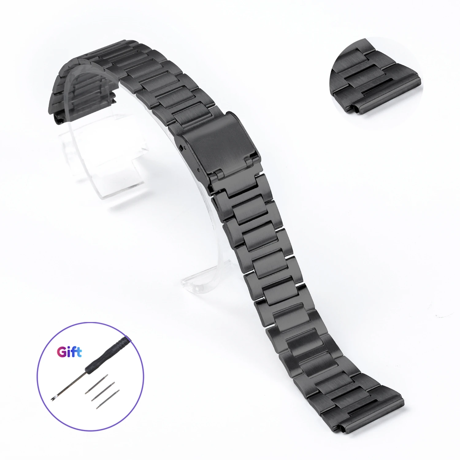 Metalen Horlogeband Voor Casio F-91W F105/108/A 158W/168 Ae1200/1300 Roestvrijstalen Band Verstelbare Gesp Metalen Armband 18Mm
