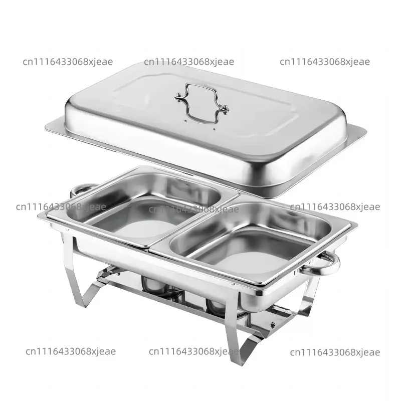 Stainless steel restaurant stove hotel buffet stove rectangular foldable clamshell thermal insulation alcohol stove