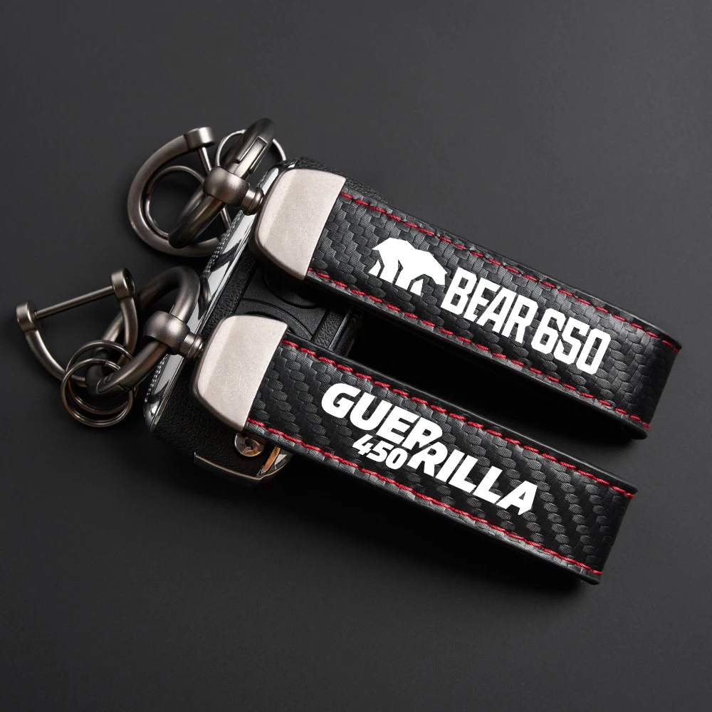 New Classic For Royal Enfield Bear 650 Shotgun 650 Guerrilla 450 Himalayan Logo Carbon Fiber Motorcycle Keychain Holder Keyring
