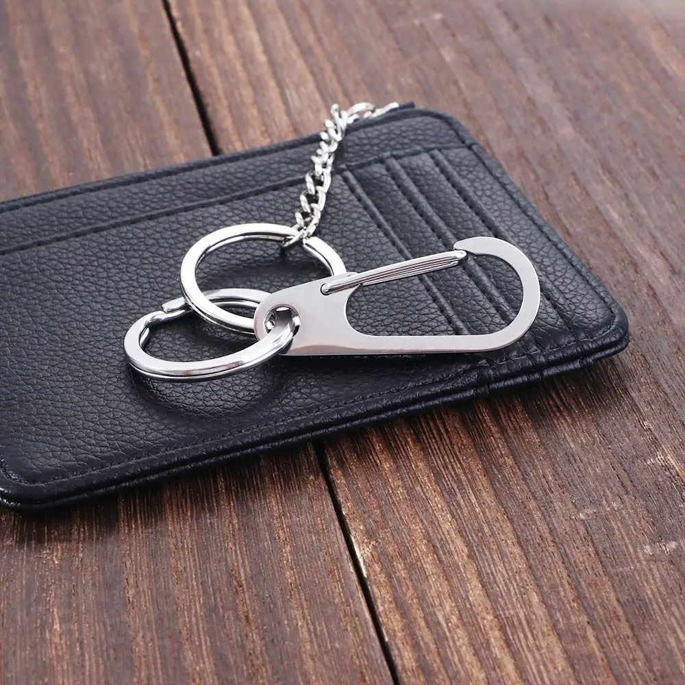 Metal Stainless Steel Anti-lost Multi-function Wrench Universal Screwdriver Multifunction Keychain Key Ring Holder Car Keychain