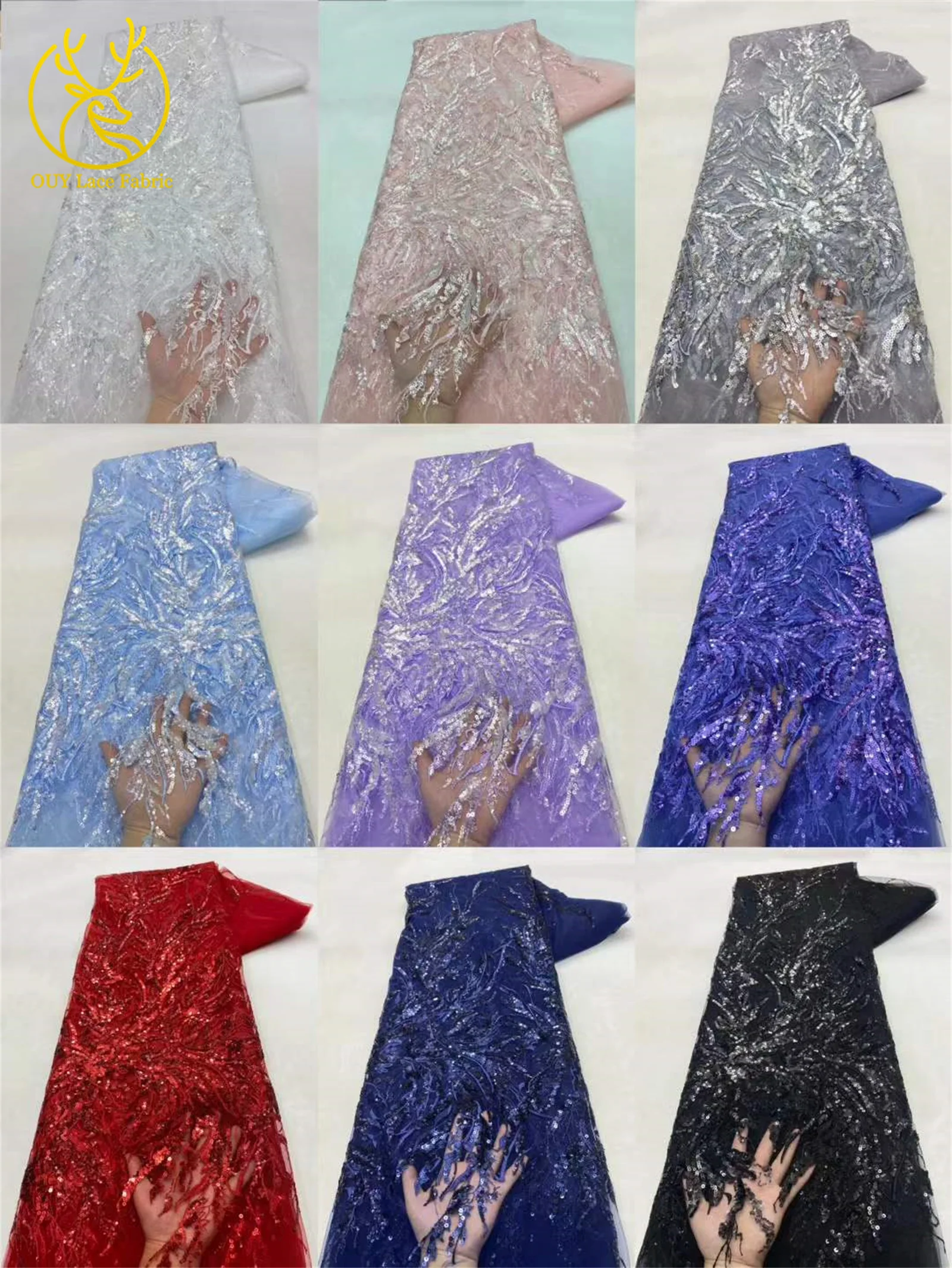 رائجة البيع النيجيري الفرنسي الدانتيل الترتر شبكة نسيج الدانتيل 2025 الأفريقي تول قماش دانتيل مطرز للنساء فستان الزفاف الخياطة