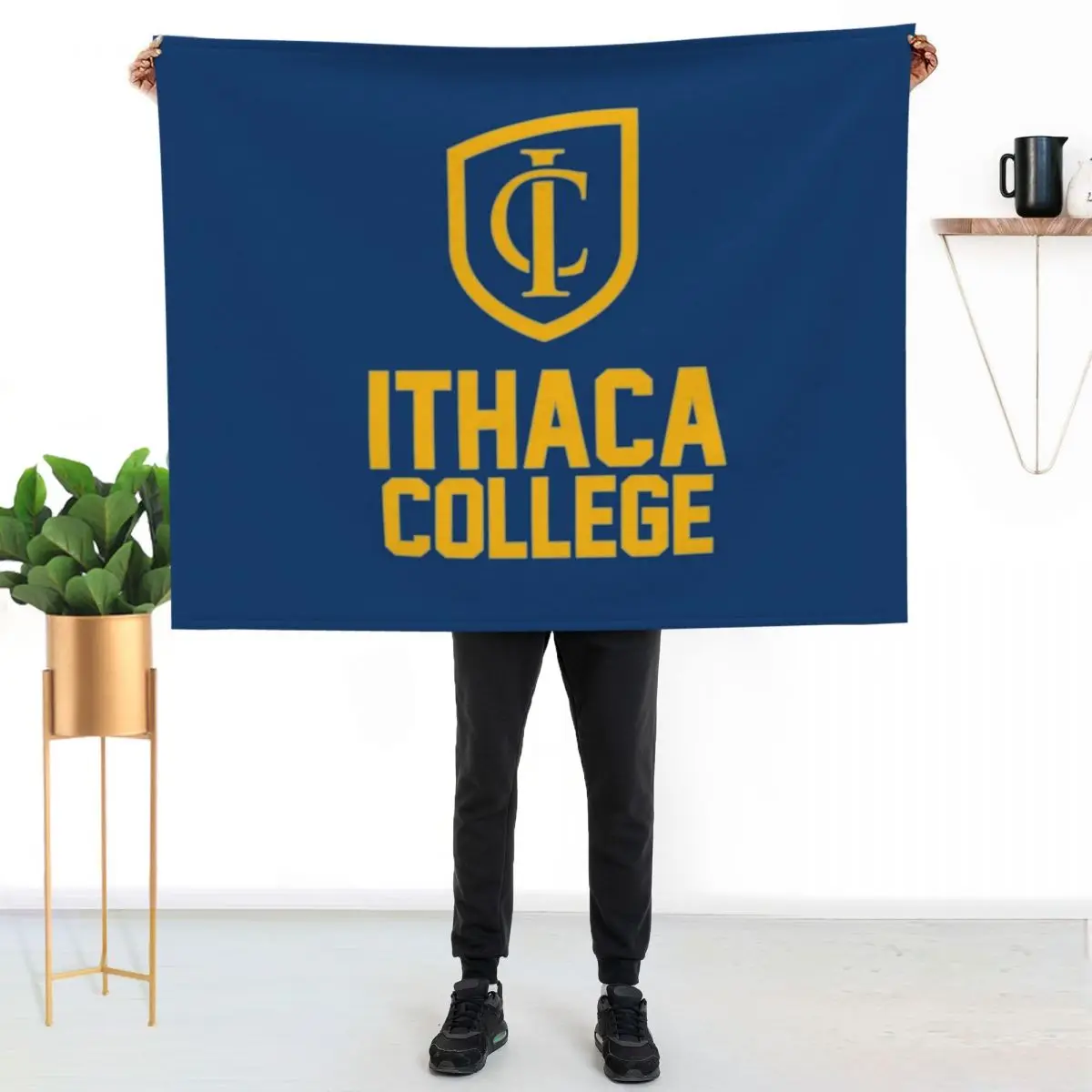 

Ithaca College Throw Blanket Ultra Plush Cozy Blanket for Napping Sleeping