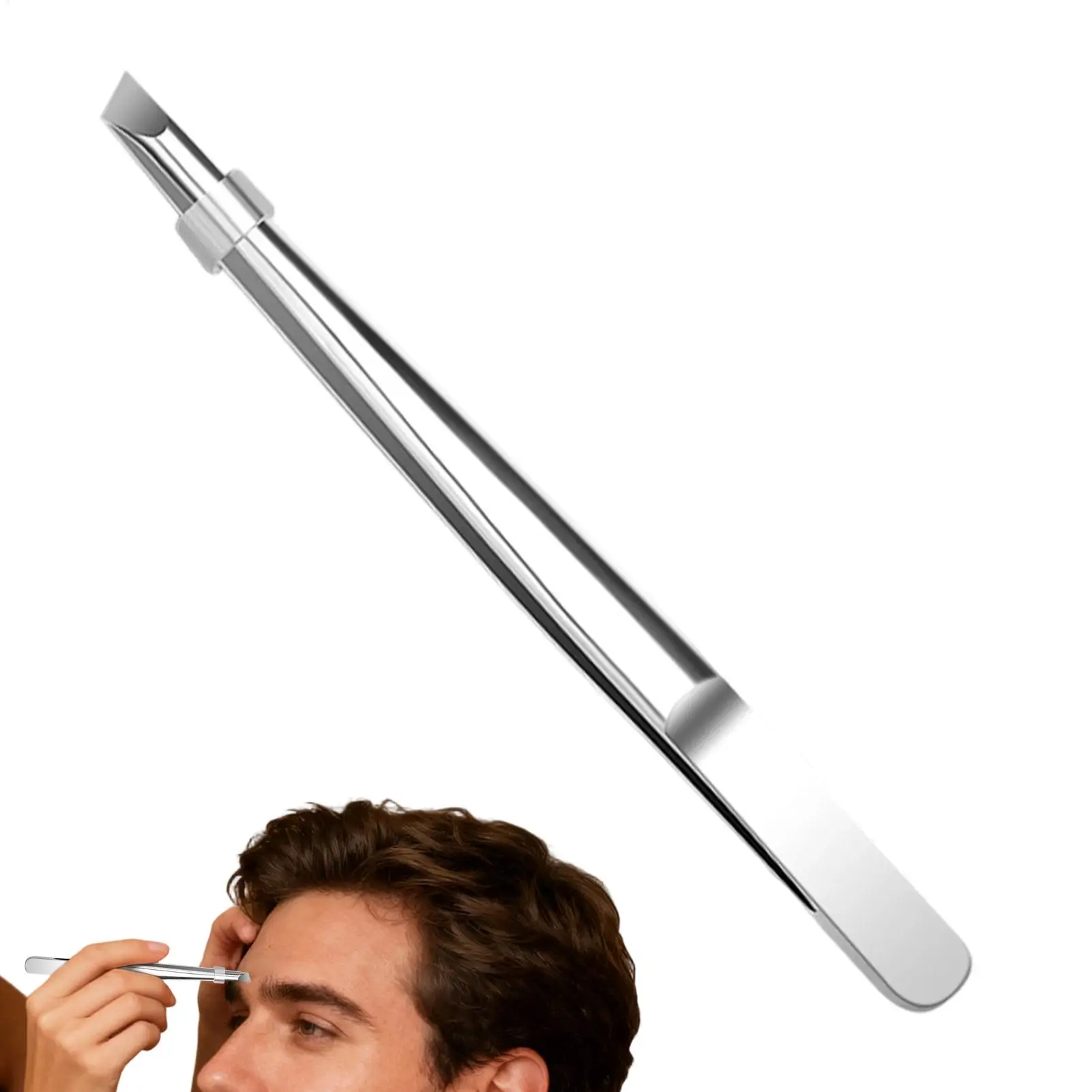 Pince à épiler pour épilation des sourcils en acier inoxydable, pince à épiler de précision pour poils du visage, excellent outil pour plumer les poils de la barbe