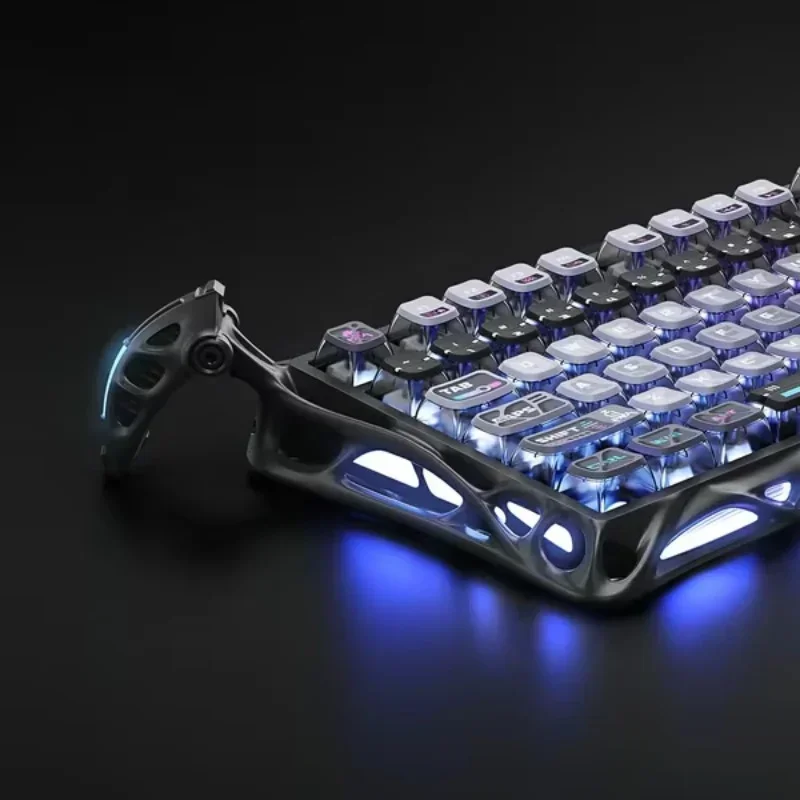 GravaStar K1 Pro 75% Teclado mecânico sem fio para jogos com interruptores lineares com retroiluminação RGB e moldura