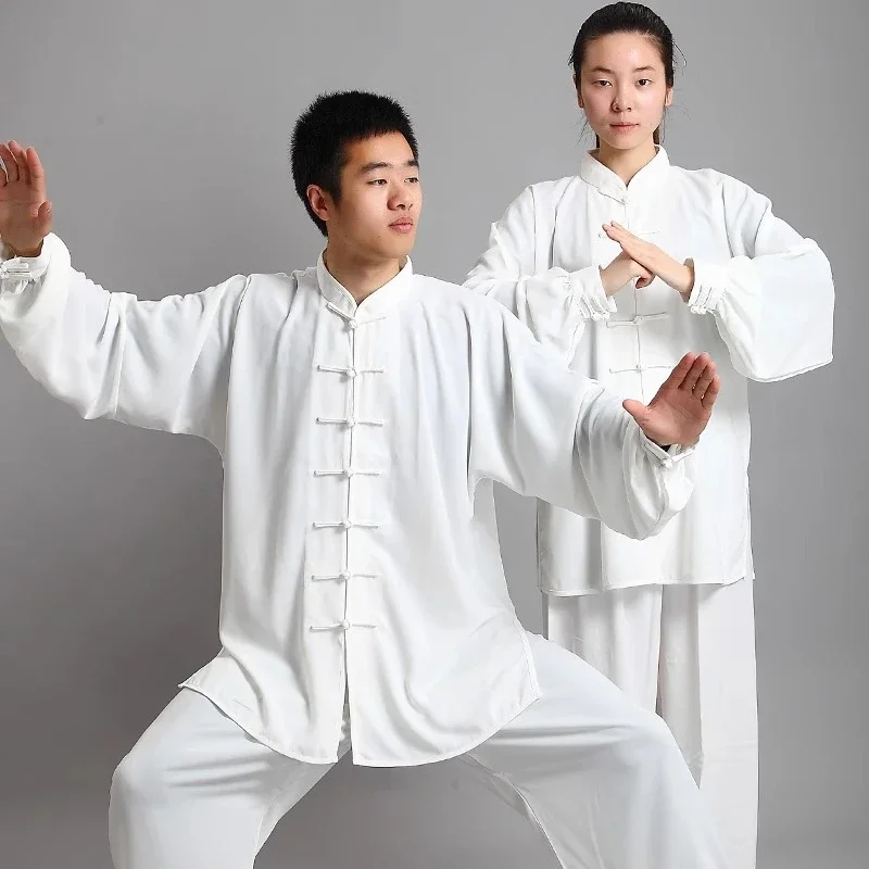 Neue Herren-Kung-Fu-Uniform im traditionellen chinesischen Stil, langärmelig, Wushu-Tai-Chi-Anzug, weiche, atmungsaktive Kampfsportbekleidung für das Training. – Detail 3