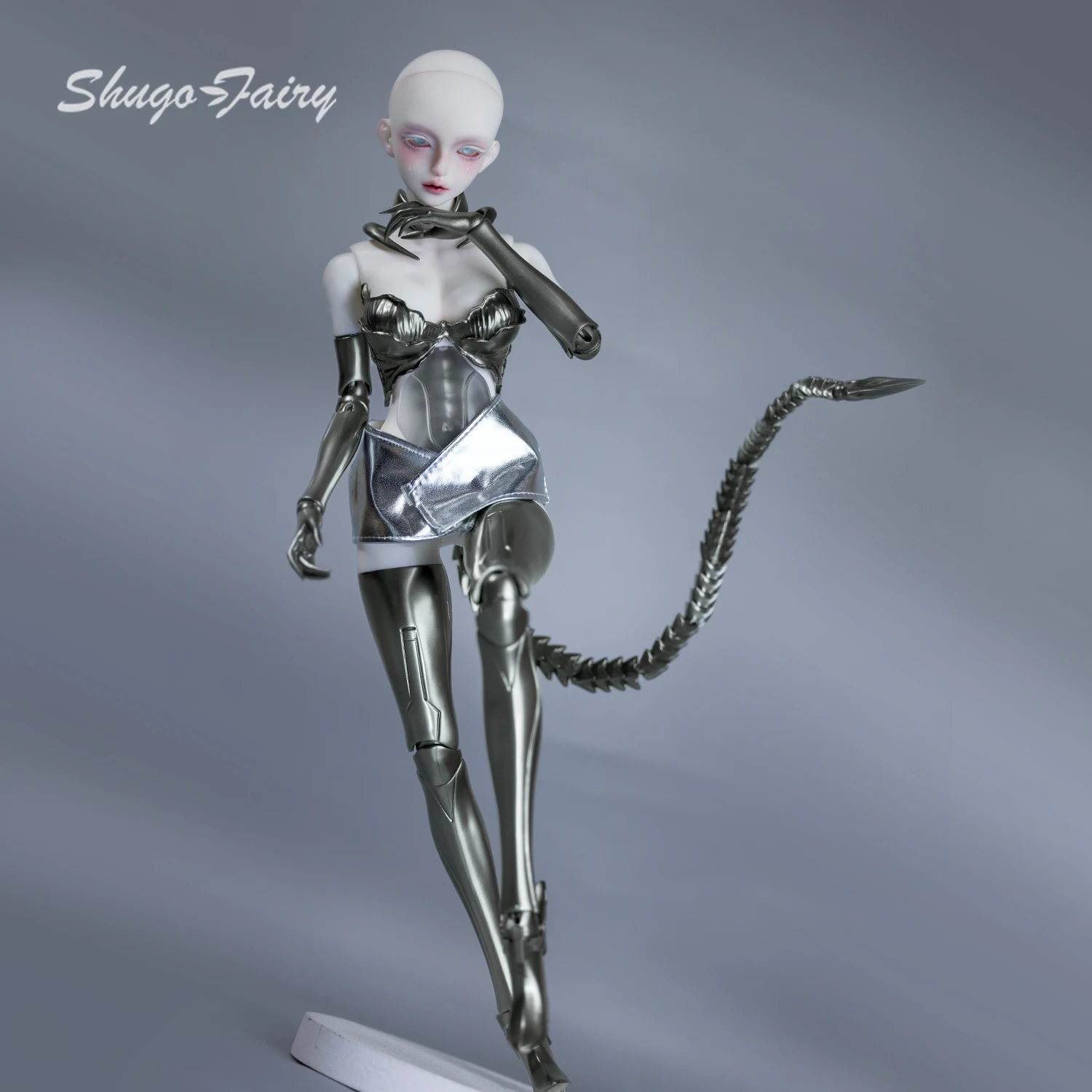 

1/4 BJD Doll Cyra Fullset Robot Mech Maiden with Detachable Scorpion Tail & Belly Plate Sylvi Snake Shugafairy