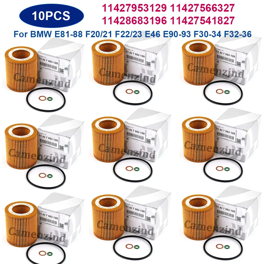 10개 11427953129 11427566327 7566327 7953129 BMW E81-88 F20/21 F22/23 E46 E90-93 F30-34 F32-36 325i X1 X3 X5 N52용 오일 필터