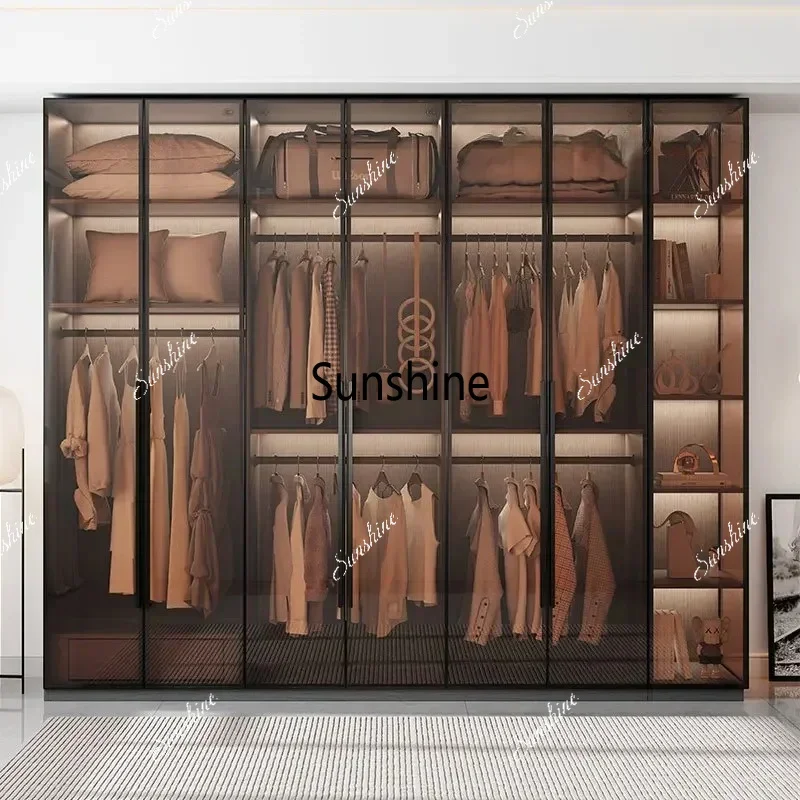 Organizer Underwear Wardrobe Cabinet Storage Shelves Glass Doors Cupboard Wardrobes Support Cupboard Home Bedroom Furnitur  FT