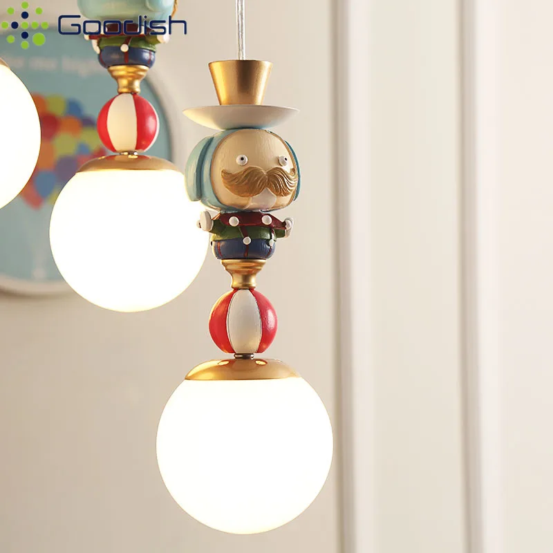 Скандинавские милые подвесные светильники с изображением Джокера, детские подвесные светильники, украшение для дома, люстра для детской комнаты, спальни, кафе, бара, прилавка