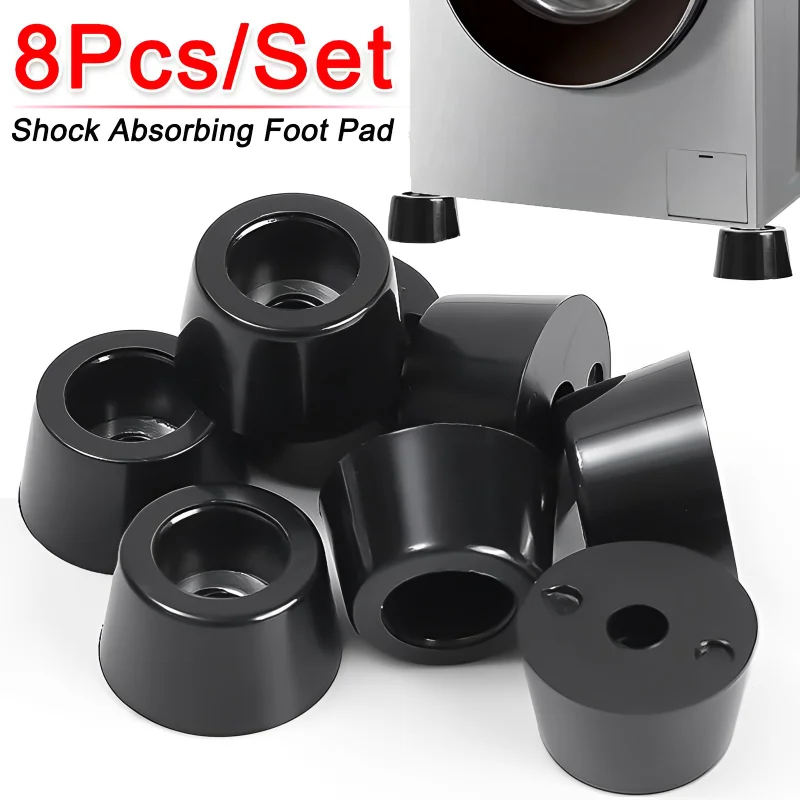 8Pcs Washing Machine Shock-absorb Rubber Foot Pad Cabinet Bed Table Box Conical Rubber Shock Pad Floor Protector Furniture Parts