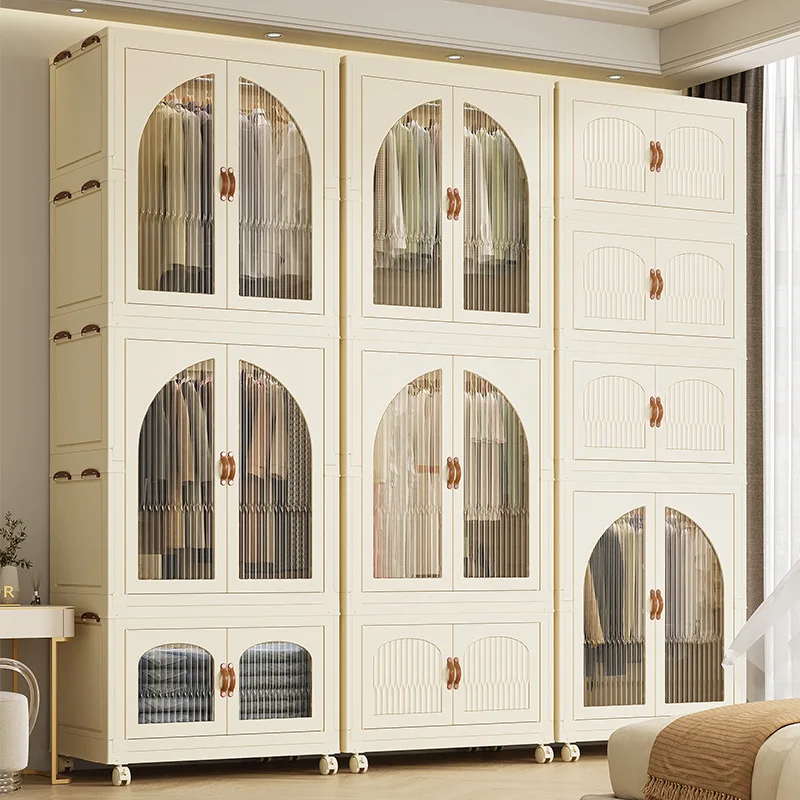 

Installation-Free Folding Wardrobe Simple Box Rack Plastic Wardrobe Bedroom Closets Cabinet Integrated Organizing Bins